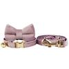 Deep Purple & Pink Velvet Cat Collar with Lavender Bow Tie & Bell