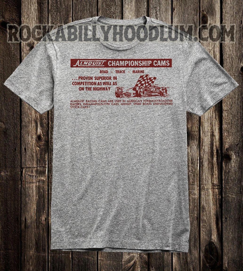 

Retro Hot Rod Tee T Shirt Drag Race Racing Speed Shop Almquist Competition Cams 4XL