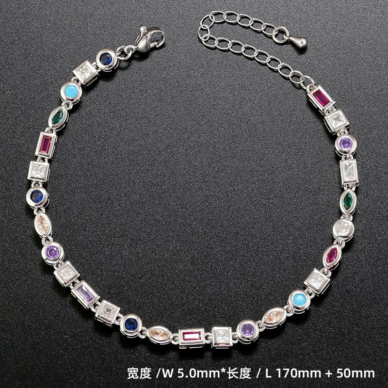 

Медь Бриллиант Неправильной Формы Браслет Ожерелье Личность Хип-Хоп Геометрическая Форма Набор Ювелирных Изделий Vl235-242