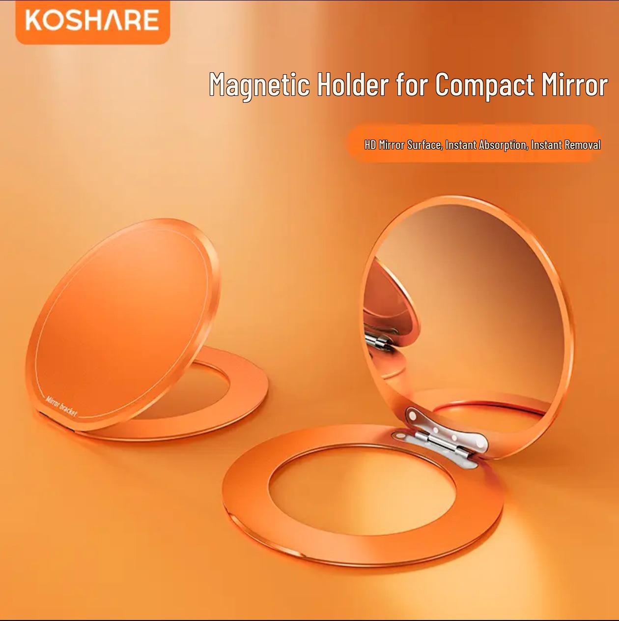 Ultra-thin Rotating Magnetic Makeup Mirror Phone Holder