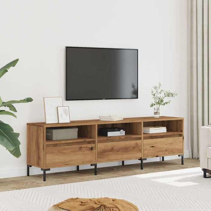 VidaXL Meuble TV chêne artisanal 150x30x44,5 cm bois d'ingénierie, banc TV, meuble télé, meuble multimédia, buffet TV, 857190