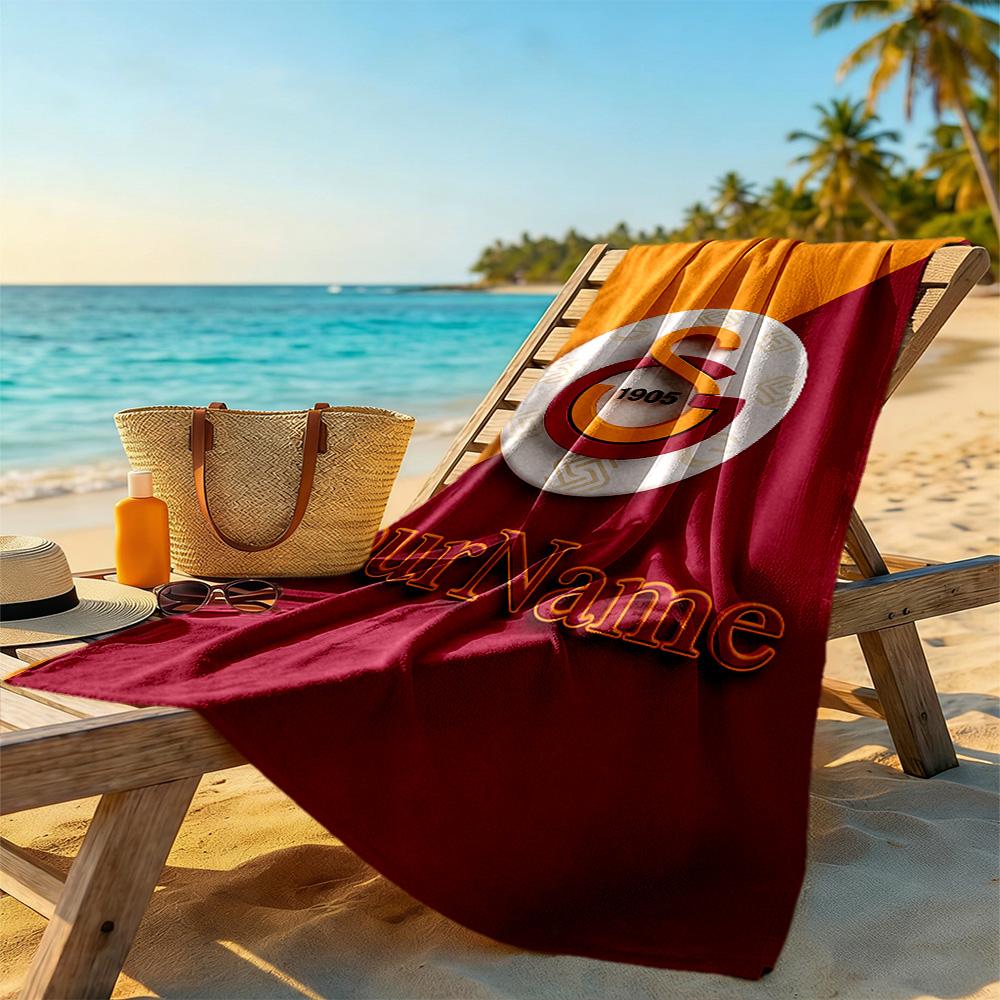 Galatasaray Personalized Name Beach Towel Super Soft Absorbent Ideal For Travel Outdoor Swim Pool Yoga Surf Camping Hiking Gym Gift Holiday