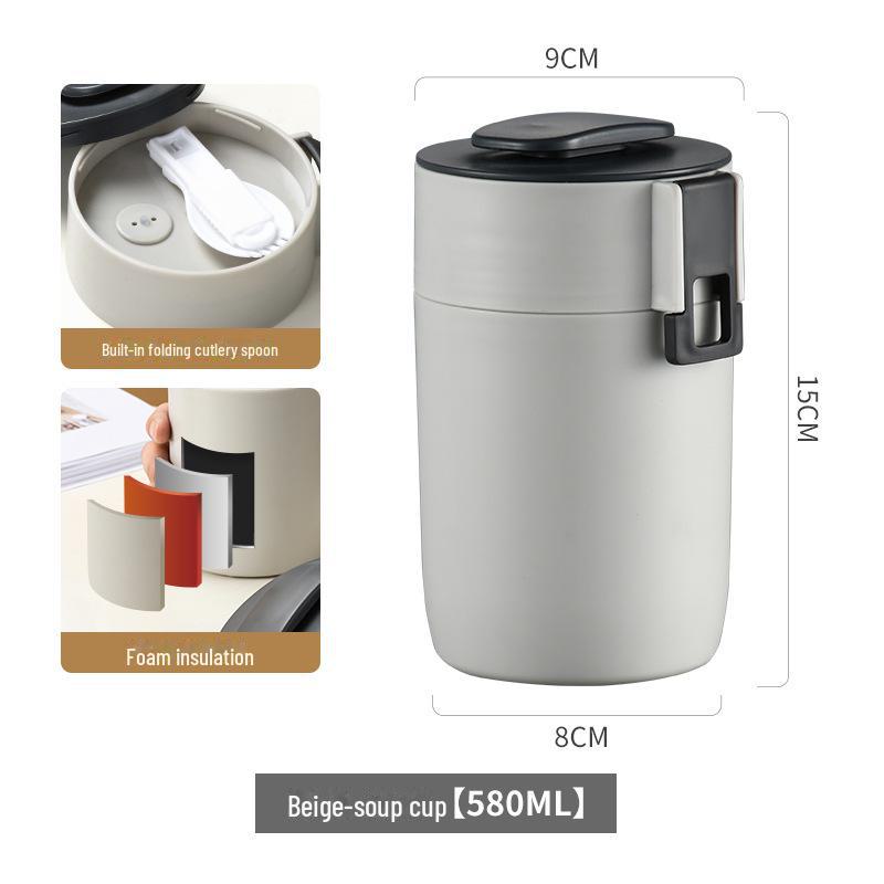 304 Stainless Steel Insulated Portable Soup Cup for Men, Women, and Students - Ideal for Breakfast, Porridge, Oatmeal, and Tea
