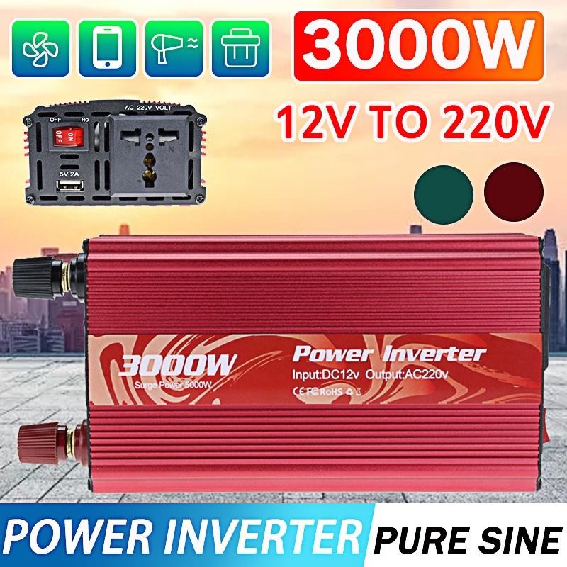DC12VToAC220V Modified Sine Wave Inverter Voltage Transformer Power Converter Solar Adapter Universal Car Inverter 3000W