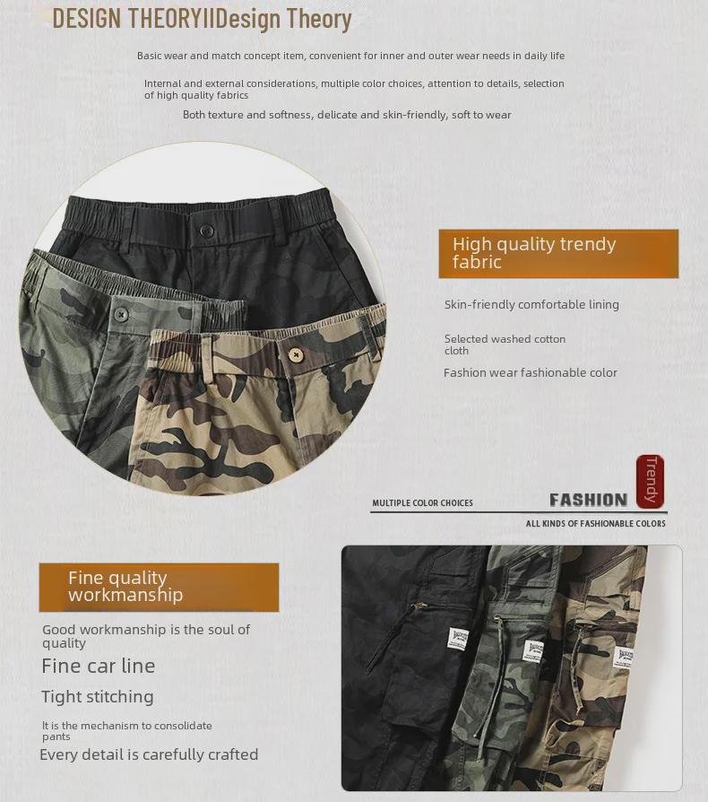 Men's Casual Camouflage Multi-Pocket Zipper Harem Pants - Spring/Autumn Trend