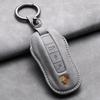 Leather Car Key Cover Case Shell Bag for Porsche Panamera Carman Macann Bobst Cayenne 911 981 991 970 996 Keychain Accessories