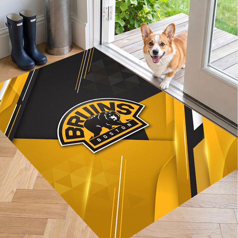 Soft Floor Carpet Boston Bruins Pattern Area Rug Decorative Mat For Home Room Decoration