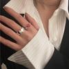 Korean Style Red Heart Adjustable Geometric Stackable Women's Ring - Trendy Hip Hop Fashion