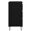 Sideboard with Drawers Black Oak Effect 40 x 35 x 70 cm
