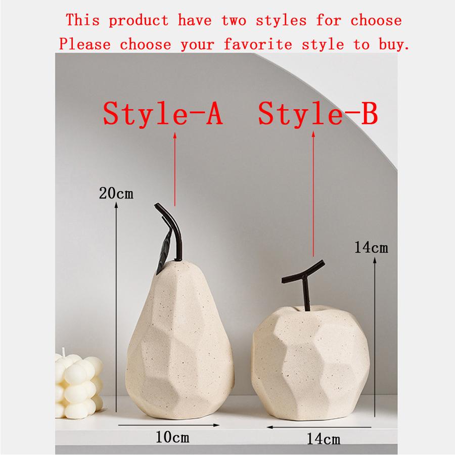 Classic European Style Ceramic Cute Funny Fruit Pear Ornament Home Room Figurines Arts Crafts Desk Decor Statues Sculpture Toys