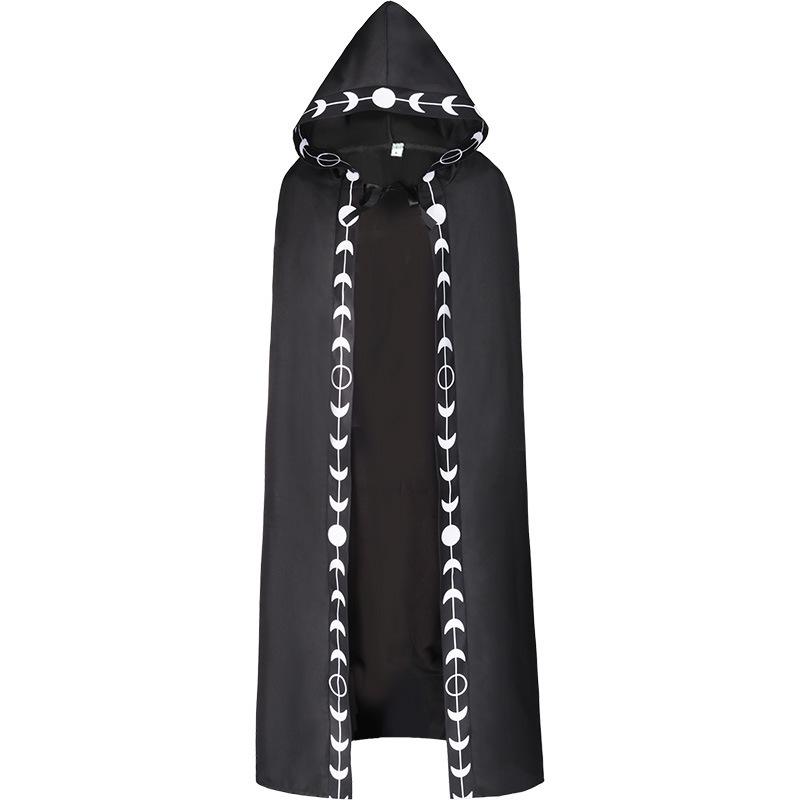 2025 Grim Reaper Hooded Cloak Robe - Medieval Wizard Cosplay Costume