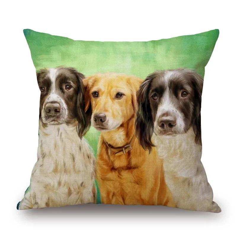 Jack Russell Mops Charles Spaniel Hund Tiere Handmalerei Kissenbezüge Dekorative Kissen für Sofa