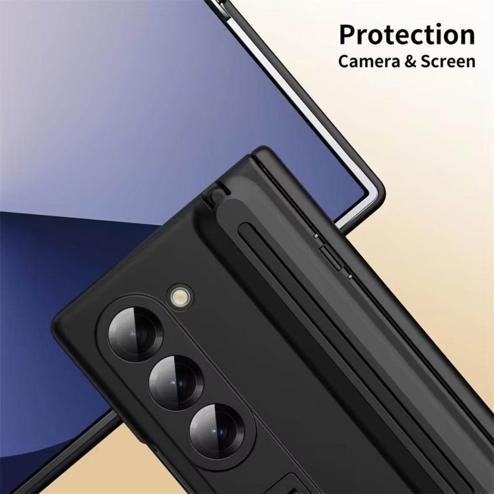 Original Hign Quality Hinge Case For Samsung Galaxy Z Fold 7 6 5 4 3 Touch Pen + Tempered Glass Film Protect Fold Kickstand Case