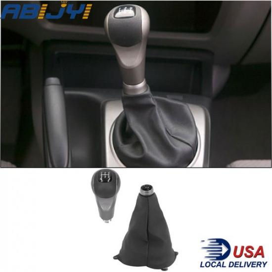 Black Manual 5 Speed Gear Shift Knob Gaitor Boot For Honda Civic 2006-2011