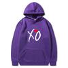 Mens Oversized Hooded Sweatshirt With XO Letter Print Loose Fit Streetwear Casual Top