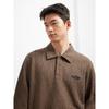 GXG Men's Wood Grain Texture Casual Lapel Sweatshirt