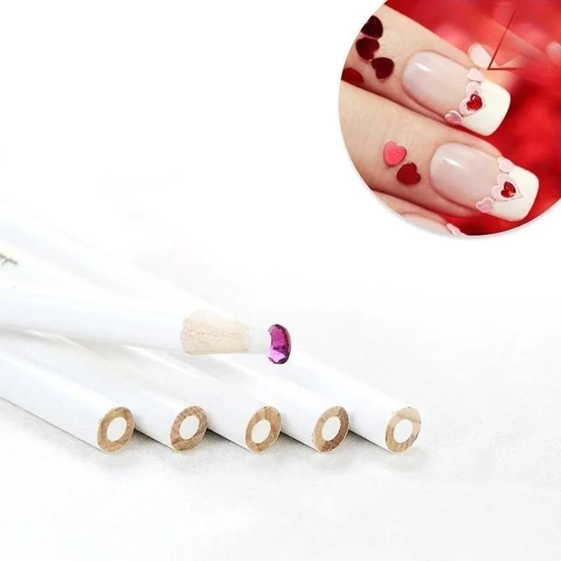 1Pc  Nail Art Rhinestones Gems Pick Up Wax Pencil Sequins Beads Diamond Crystal Dotting Self-adhesive Picker Pen