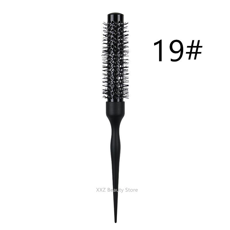 1/5PCS Black Curly Round Hair Comb Aluminum Tube Hair Brush Comb Professional Hairdresser Comb Salon Barber Styling Tool