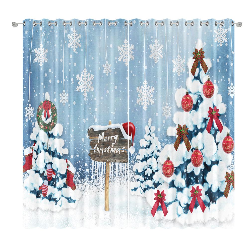 

Різдвяні Штори Спальня Вітальня Балкон Штори Блекаут Офіс Готель Теплоізоляційні Штори W1.2m * H2.7m (2 pieces/set)