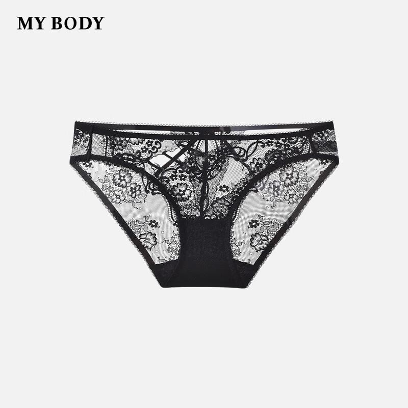 Mybody Women's Chinese Style Lace Mid-Low Waist Briefs