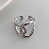 PANJBJ  925 Sterling Silver Double Layer Ring for Women Girl Gift Geometry Hollowing Out Minimalism Fashion Jewelry Wholesale