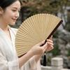 Vintage Bamboo Folding Fan Mini Hand Cranked Fan Hand Fan Chinese Style Fan for Dancing
