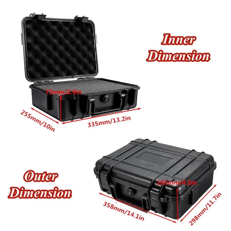 9 Sizes Tool Box ABS Plastic Hard Carry Case Safety Equipment Instrument Case Portable Tool Box Impact Resistant Tool Case Foam