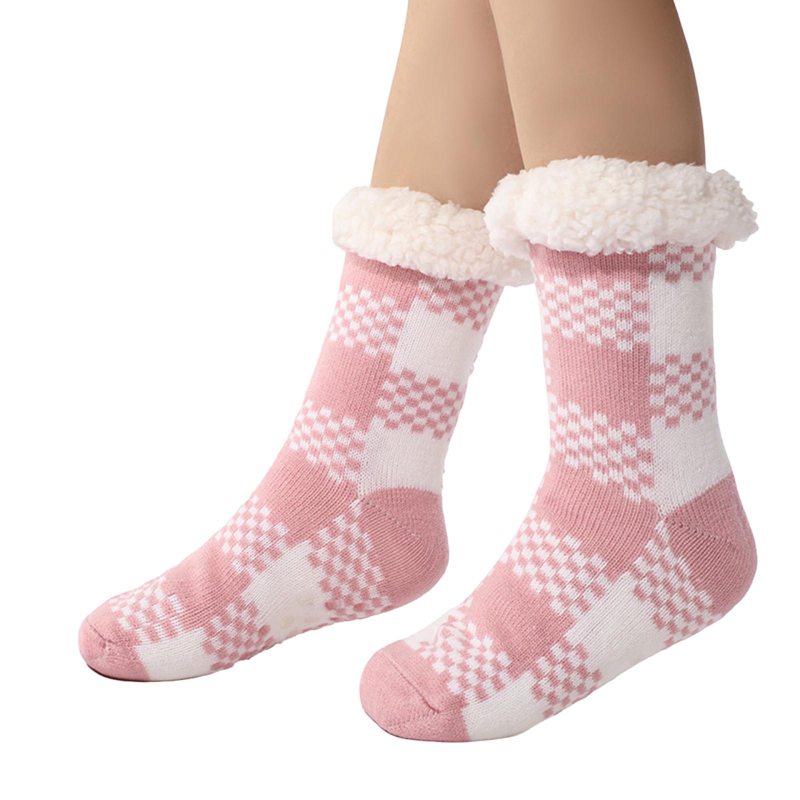 

Рождественский принт Осень и зима Пол Одеяло из овечьей шерсти Холодный сон Теплые носки One Size розовый