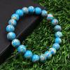 8mm Natural Blue Copper Turquoise Gemstone Beads Jewelry Handmade Stretch Bracelet 7.5" For Your Love Once's RBB-33