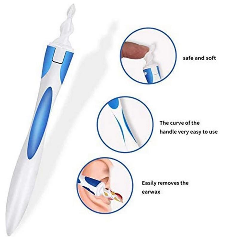 Baby Kids Ear Wax Remover Tool Ear Cleaner With Soft Silicone 16 Replacement Tips Simply To Grab Extract Earwax