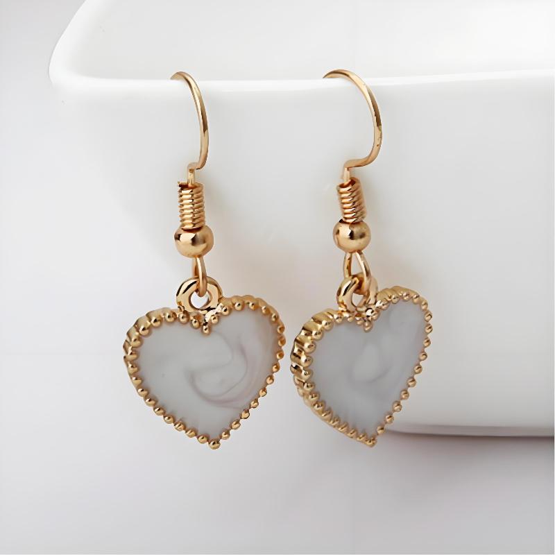 

New Trend Enamel Dangle Earrings for Women Love Heart Pendants Hook Earrings Bohemian Glazed Female Hanging Earrings 2026