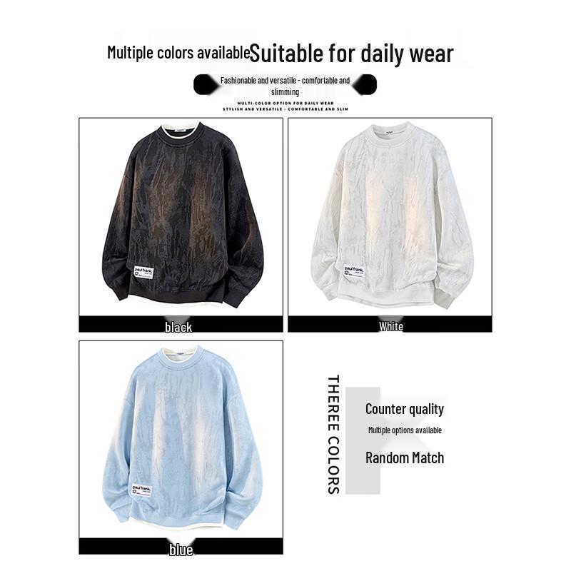 paul frank Men's Faux Two-Piece Tie-Dye Sweatshirt