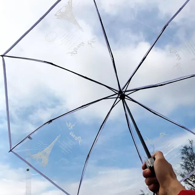 Automatic Umbrella Transparent Manual Umbrella Women's Folding Umbrellas Parasol For Rain And Sun Windproof Business