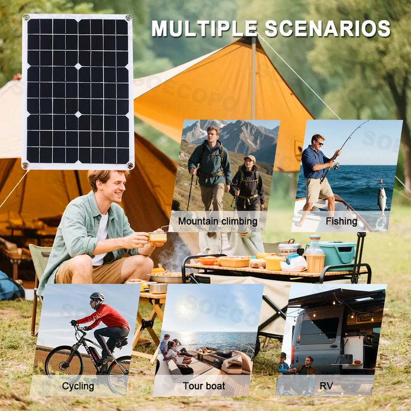 (US Stock) 10000W Peak Solar Generator Kit 500W Panel Inverter 12V 110V 100A Controller System Photovoltaic Car for Home RV