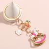 Multipurposd Charm Unicorns Keychain with Rainbow Mane Enamel Sturdy Alloy Handbag Charm Accessory for Men and Women