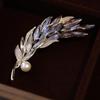 Bo Xin Yun Crystal Pearl Wheat Ear Brooch - Elegant Lapel Pin for Suits
