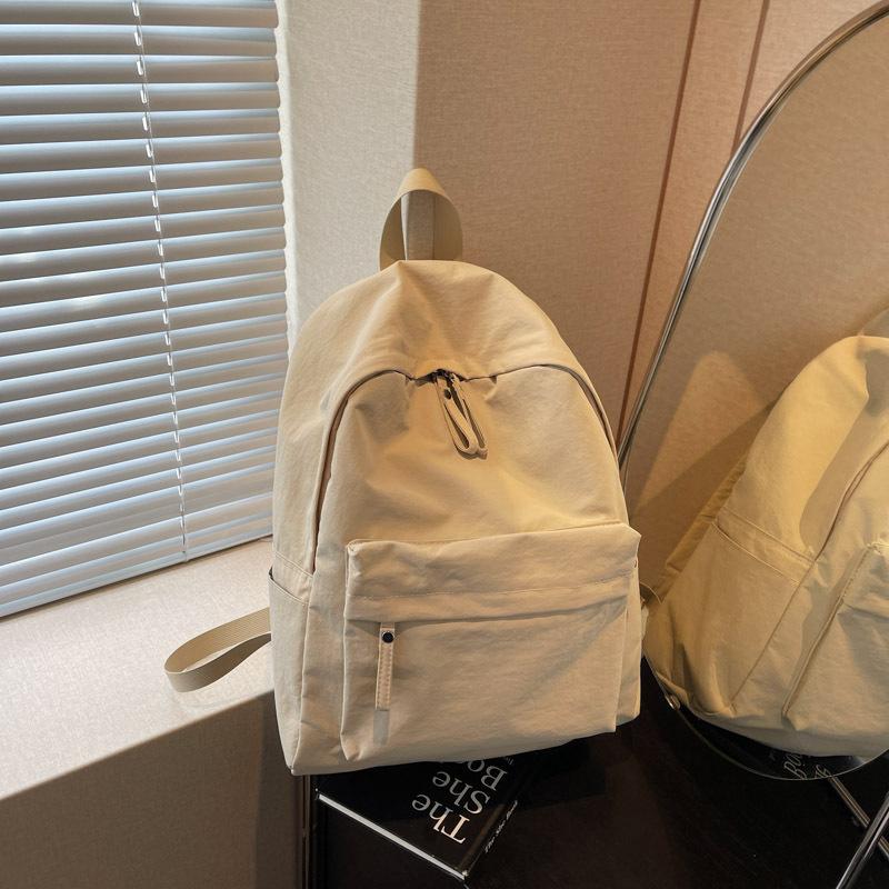 Backpack Female Student Campus Fashion Canvas School Bag Junior High School Student Simple Large Capacity Backpack Bag