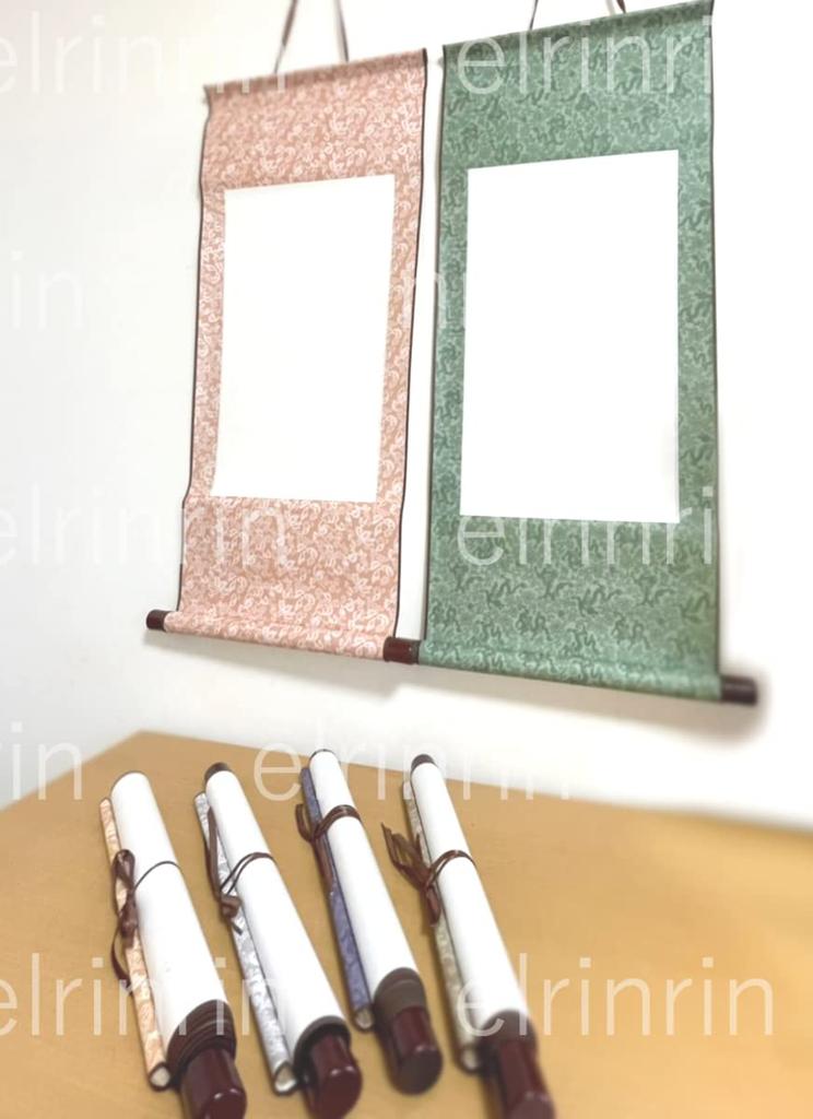 elrinrin Hanging Ink Sky Hanging New Chinese Calligraphy Set Scroll, Calligraphy, Painting, Blank, Scroll, Scroll, Year's Calligraphy, Paper, Art,