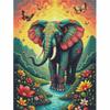Diamond Painting Kit. DIY Diamond Art Elephant and Butterfly. Handmade Gift for Friends and Family. Home Decor Art Full Round Drills