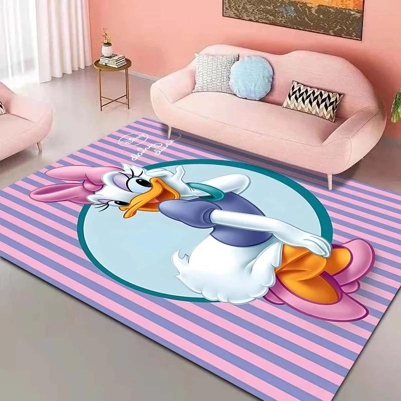 3D Minnie Mouse Daisy Duck Cartoon Themed Carpet Bedroom Living Room Sofa Rug Children's Room Large Area Decor Mat Potdemiel