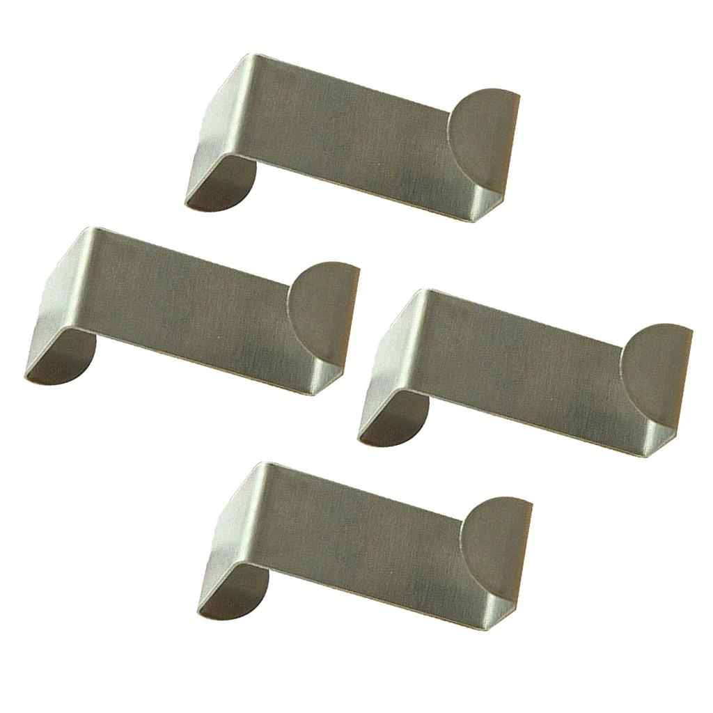 4Pcs Stainless Steel Cabinet Door Hook Punch Free Rust Proof Multifunctional Over Door Hangers