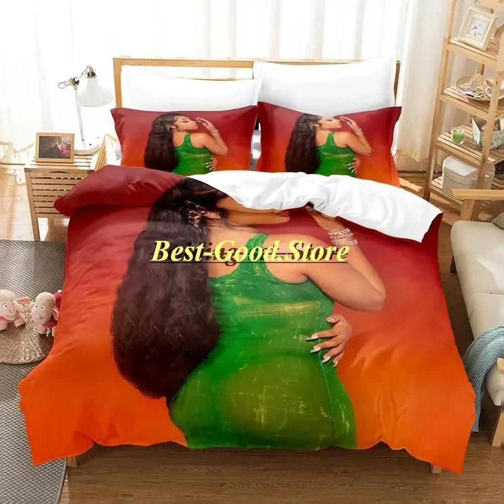 Megan The Stalion Bettwäsche-Set Einzelbett Doppelbett Druck Mit Kissenbezug Bett Weiche Bettdecke Weiche Einzel-Doppel-Queen Super King-Size Abmessungen Abmessungen