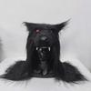 Black Wolf Headgear Latex animal mask  Plush one-piece cosplay Halloween costume props