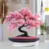 Cherry Blossom Tree Decoration - Black Stem with Vibrant Pink Flowers, Valentine's Day Gift, No Assembly Required, Home/ Office Desk Decor, Modern Flo