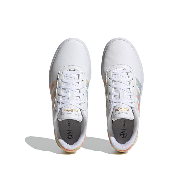 Adidas Neo Court Platform Casual Slip Resistant Durable Low Top Skate Shoes Women Sneakers White Blue Orange H06298