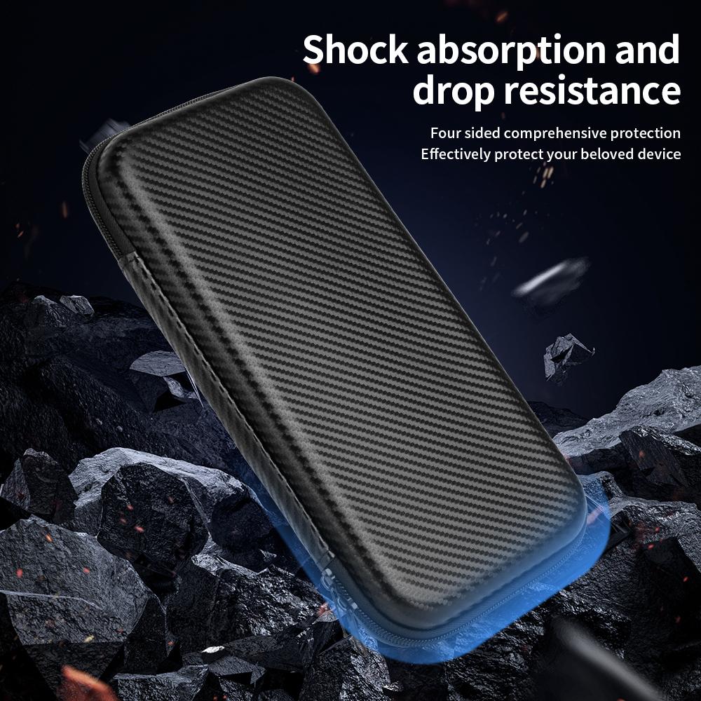 For Nintendo Switch 2 Storage Case Carbon Fiber Portable Carrying Bag with Detachable Handle