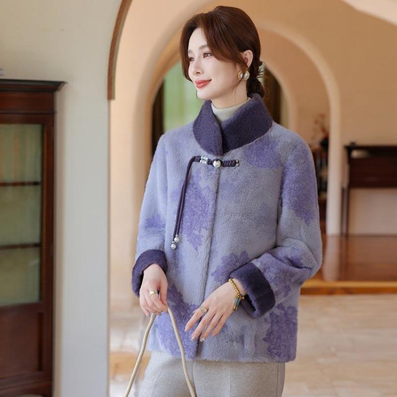 Middle-aged and Old Mothers Winter Coats, Autumn and Winter New Mink Coats, Fashionable Thickened Winter Clothes