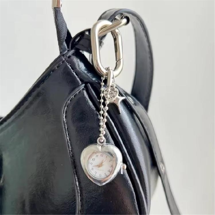Vintage Inspired Mechanical Keychain Pendant Retro Alloy Pocket Watch Charm For Bags Keys Jewelry Accessory