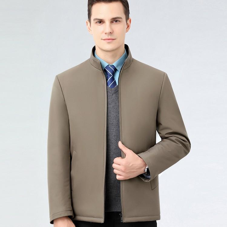 Herren Herbst Leichte Gepolsterte Baumwolljacke mit Stehkragen für Väter mittleren Alters - Warme Oberbekleidung