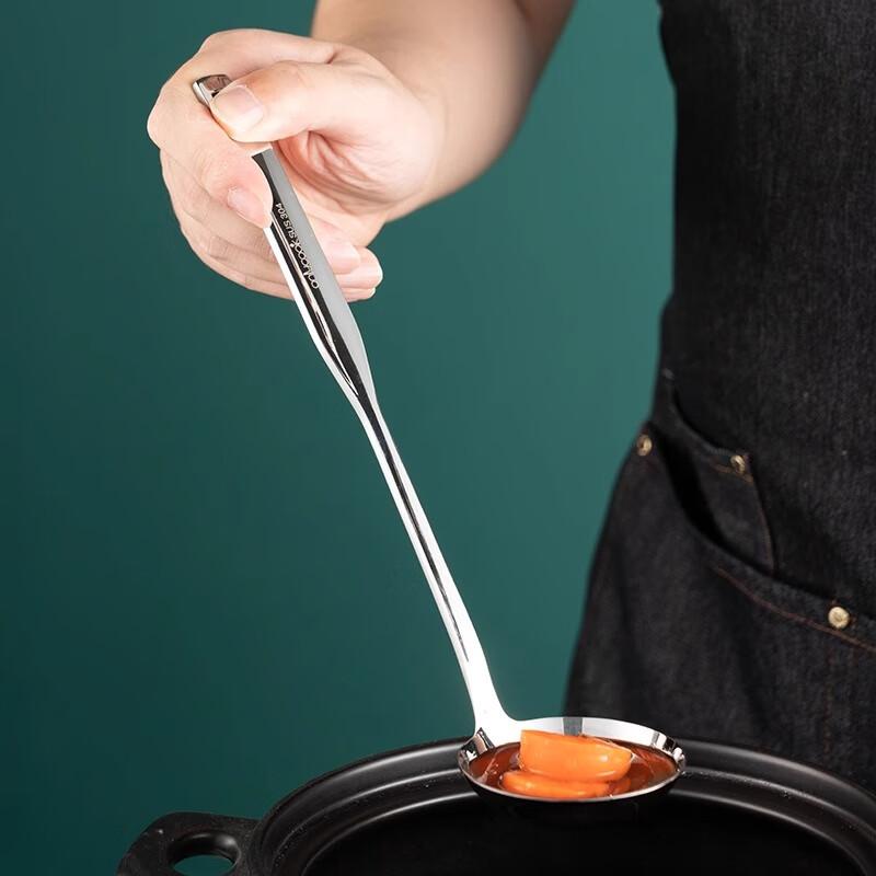 onlycook 304 Stainless Steel Soup Ladle and Skimmer Set, Thickened and Extended, 2-Piece Hot Pot Soup Skimmer Set